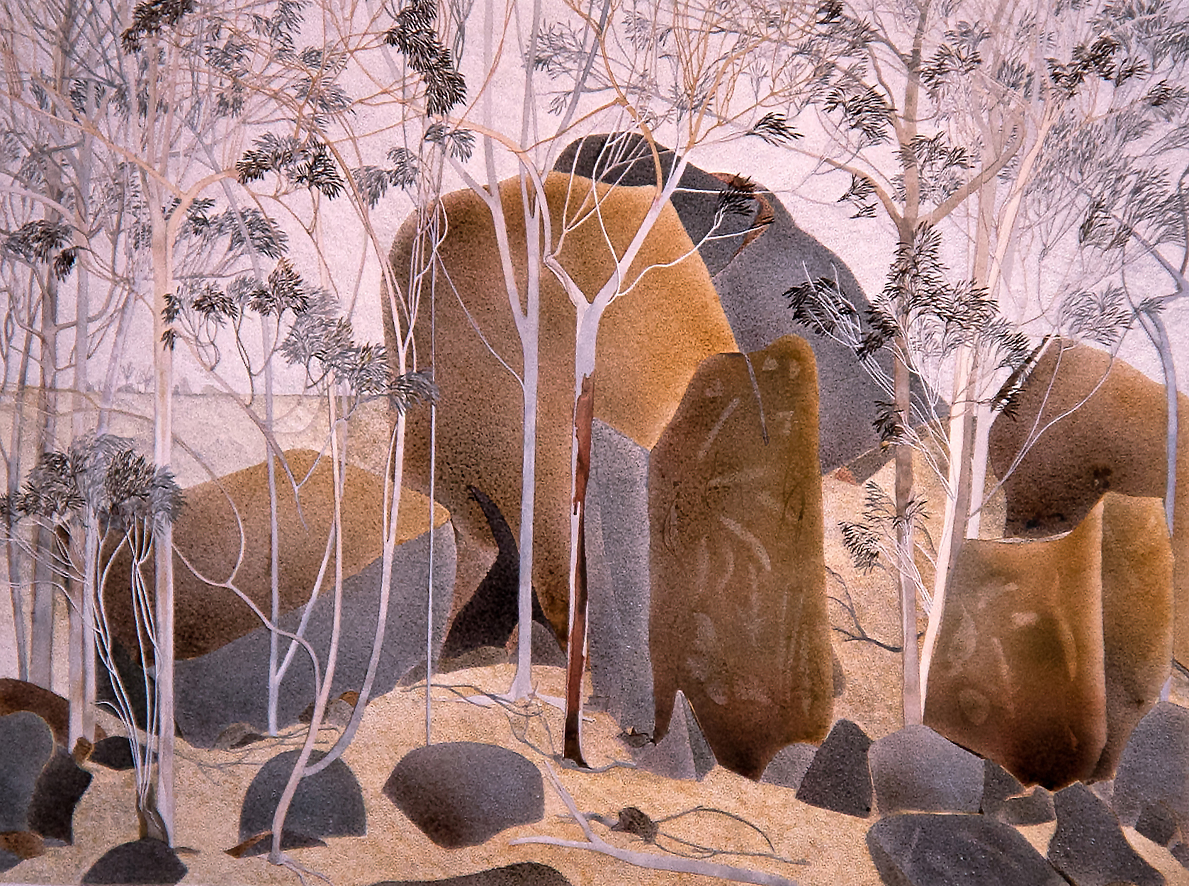 A. Path to the Blue Hole, 1990_watercolour_250x300cm