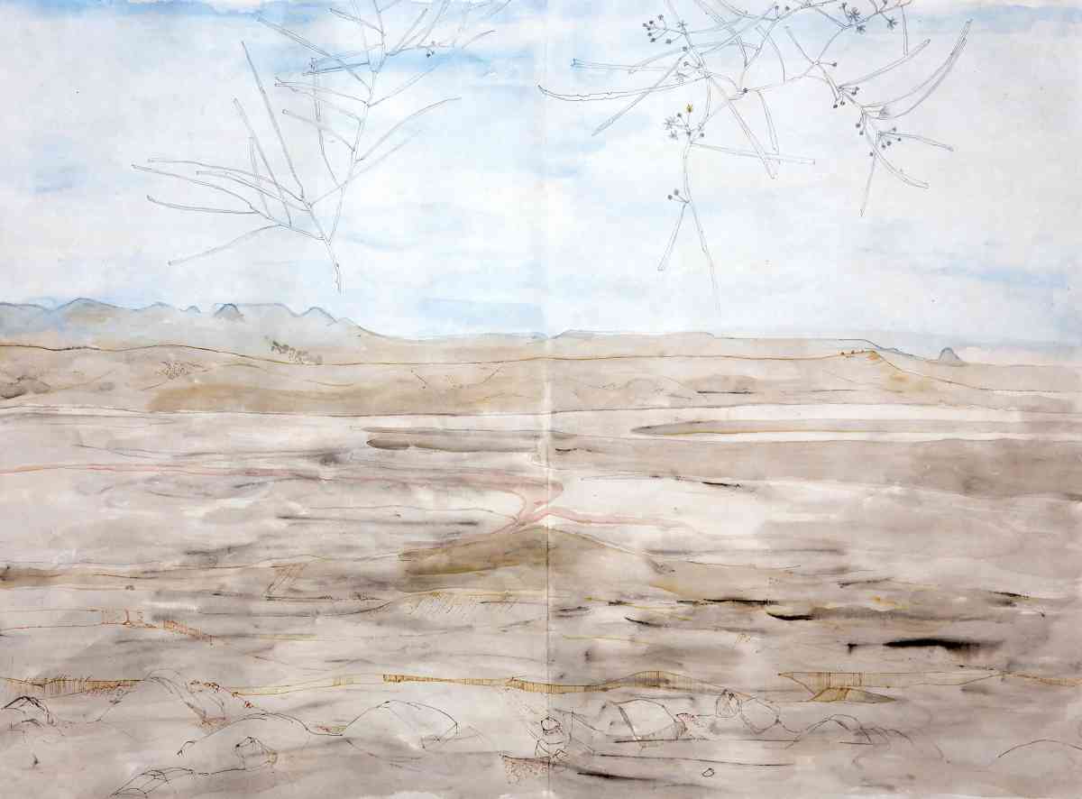 Simpson Desert, watercolour, Concertina Book, 45 X 62cm