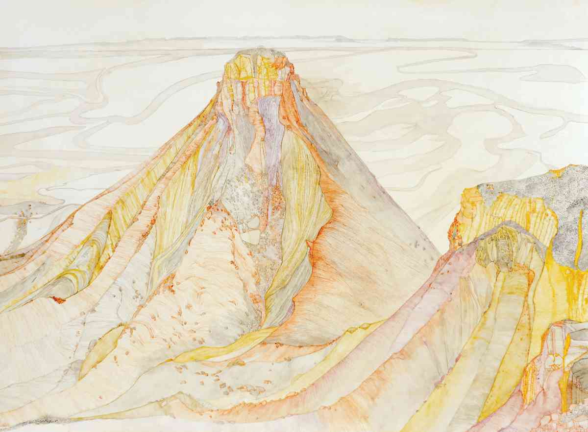 The Painted Desert Landscape, watercolour, 57 X 149cm