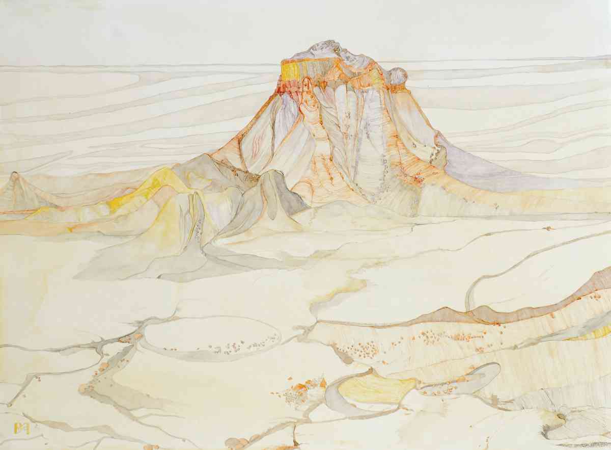 The Painted Desert Landscape, watercolour, 57 X 149cm